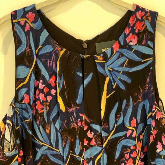 Anthropologie Blue Cold Shoulder Midi Dress - Picture 6 of 8